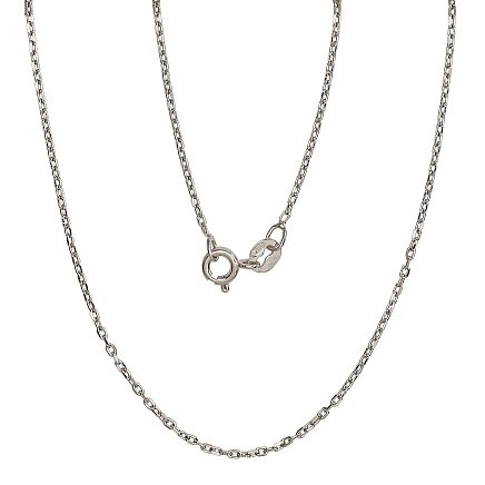 Chains,  - Silver chain Anchor 1 mm , diamond cut, 45, 1.9 g, Silver 925 fineness, Rhodium (Plating)
