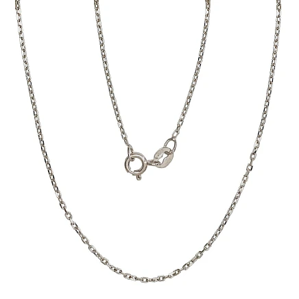 Chains,  - Silver chain Anchor 1 mm , diamond cut, 50, 2.1 g, Silver 925 fineness, Rhodium (Plating)