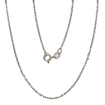 Silver chain Anchor 1 mm , diamond cut, 55, 2.3 g, Silver 925 fineness, Rhodium (Plating)