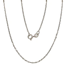 Silver chain Anchor 1 mm , diamond cut, 55, 2.3 g, Silver 925 fineness, Rhodium (Plating)