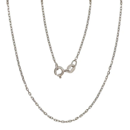 Chains,  - Silver chain Anchor 1 mm , diamond cut, 55, 2.3 g, Silver 925 fineness, Rhodium (Plating)