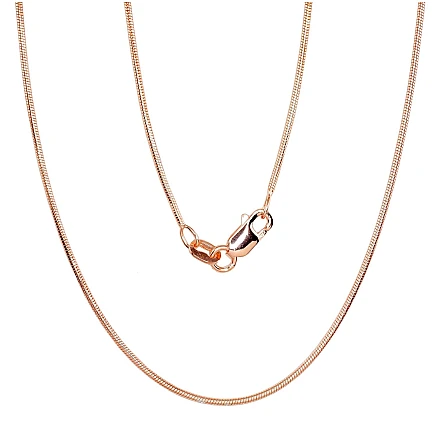Gold plated,  - Silver chain Snake 1 mm, 50, 4.5 g, Silver 925 fineness, red gold (Plating)