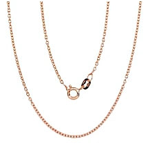 Silver chain Anchor round 1,1 mm, 45, 2.2 g, Silver 925 fineness, red gold (Plating)