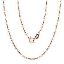 Silver chain Anchor round 1,1 mm, 50, 2.5 g, Silver 925 fineness, red gold (Plating)