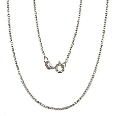 Silver chain Anchor round 1,1 mm, 40, 2 g, Silver 925 fineness, Rhodium (Plating)