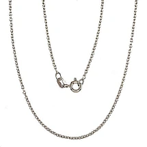 Silver chain Anchor round 1,1 mm, 45, 2.3 g, Silver 925 fineness, Rhodium (Plating)