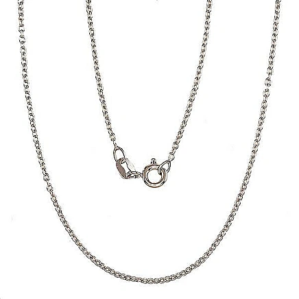 Chains,  - Silver chain Anchor round 1,1 mm, 50, 2.4 g, Silver 925 fineness, Rhodium (Plating)