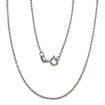 Silver chain Anchor round 1,1 mm, 50, 2.5 g, Silver 925 fineness, Rhodium (Plating)