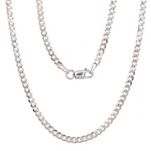 Sudraba ķēdīte Kartjē 2.5 mm, dimantu apstrādājums, Sudrabs 925 prove