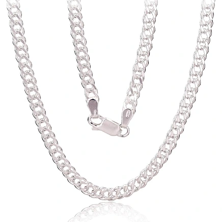 Viriešiem,  - Sudraba ķēdīte Rombs 5.5 mm , dimantu apstrādājums, 50, 19.9 g, Sudrabs 925 prove