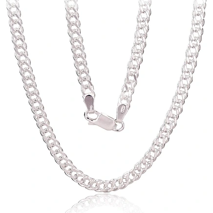 Viriešiem,  - Sudraba ķēdīte Rombs 5.5 mm , dimantu apstrādājums, 50, 21.1 g, Sudrabs 925 prove