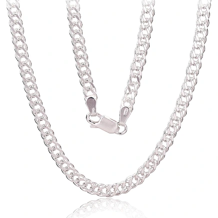 Viriešiem,  - Sudraba ķēdīte Rombs 5.5 mm , dimantu apstrādājums, 55, 23.1 g, Sudrabs 925 prove