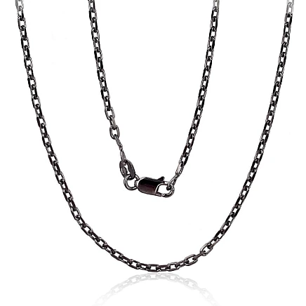 Chains,  - Silver chain Anchor 2.1 mm , diamond cut, 50, 6.3 g, Silver 925 fineness, Rhodium (Plating)