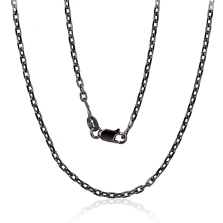 Chains,  - Silver chain Anchor 2.1 mm , diamond cut, 55, 7 g, Silver 925 fineness, Rhodium (Plating)
