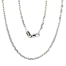 Silver chain Anchor 2.1 mm , diamond cut, 45, 5.4 g, Silver 925 fineness, Rhodium (Plating)