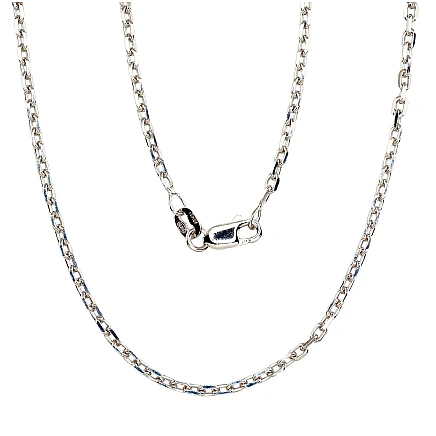 Chains,  - Silver chain Anchor 2.1 mm , diamond cut, 45, 5.5 g, Silver 925 fineness, Rhodium (Plating)