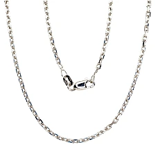 Silver chain Anchor 2.1 mm , diamond cut, 45, 5.7 g, Silver 925 fineness, Rhodium (Plating)