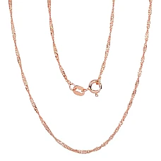 Silver chain Singapore 1,5 mm , diamond cut, 50, 1.8 g, Silver 925 fineness, red gold (Plating)