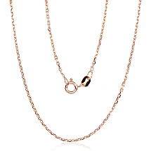 Silver chain Anchor 1.2 mm , diamond cut, 40, 2.6 g, Silver 925 fineness, red gold (Plating)