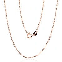 Серебряная цепочка Якорное 1.2 мм , алмазная обработка граней, 45, 2.8 g, Серебро 925 проба, красное золото (покрытие)