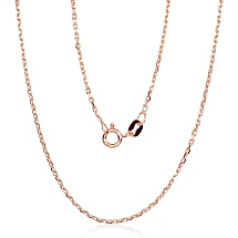 Silver chain Anchor 1.2 mm , diamond cut, 45, 2.8 g, Silver 925 fineness, red gold (Plating)
