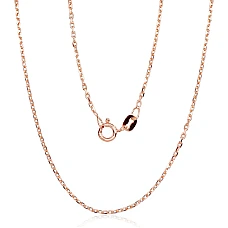 Silver chain Anchor 1.2 mm , diamond cut, 45, 2.8 g, Silver 925 fineness, red gold (Plating)