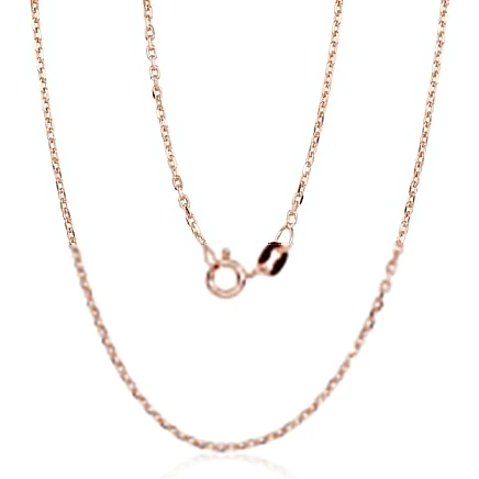 Gold plated,  - Silver chain Anchor 1.2 mm , diamond cut, 55, 3.5 g, Silver 925 fineness, red gold (Plating)