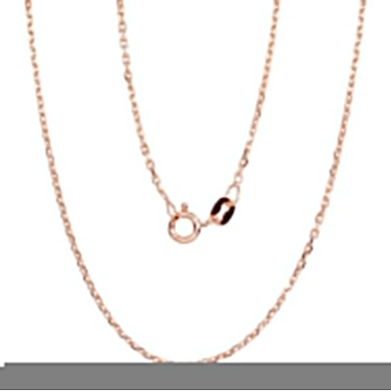 Gold plated,  - Silver chain Anchor 1.2 mm , diamond cut, 55, 3.6 g, Silver 925 fineness, red gold (Plating)