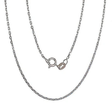 Chains,  - Silver chain Anchor 1.2 mm , diamond cut, 55, 3.4 g, Silver 925 fineness, Rhodium (Plating)