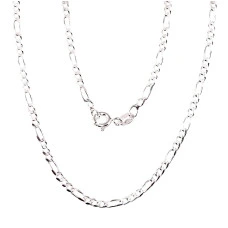 Silver chain Figaro 2,2 mm , diamond cut, 50, 5.4 g, Silver 925 fineness