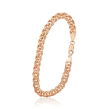 Серебряная цепочка Мона-лиза 6 мм , алмазная обработка граней, 19, 8.9 g, Серебро 925 проба, красное золото (покрытие)