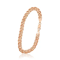Sudraba ķēdīte Mona Liza 6 mm , dimantu apstrādājums, 20, 9.7 g, Sudrabs 925 prove, sarkanais zelts (pārklājums)