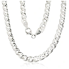 Серебряная цепочка Мона-лиза 6 мм , алмазная обработка граней, 50, 23.1 g, Серебро 925 проба