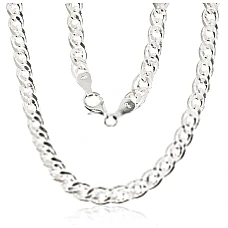 Серебряная цепочка Мона-лиза 6 мм , алмазная обработка граней, 55, 27.1 g, Серебро 925 проба