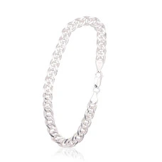 Серебряная цепочка Мона-лиза 6 мм , алмазная обработка граней, 19, 9.1 g, Серебро 925 проба