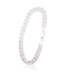 Серебряная цепочка Мона-лиза 6 мм , алмазная обработка граней, 20, 9.7 g, Серебро 925 проба