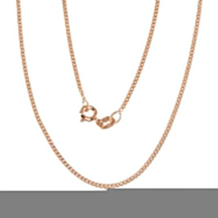 Gold plated,  - Silver chain Curb 1.5 mm , diamond cut, 40, 2.1 g, Silver 925 fineness, red gold (Plating)