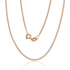 Silver chain Curb 1.5 mm , diamond cut, 45, 2.3 g, Silver 925 fineness, red gold (Plating)