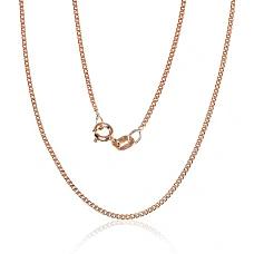 Sudraba ķēdīte Kartjē 1.5 mm , dimantu apstrādājums, 50, 2.6 g, Sudrabs 925 prove, sarkanais zelts (pārklājums)