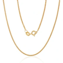 Серебряная цепочка Картье 1.5 мм , алмазная обработка граней, 45, 2.4 g, Серебро 925 проба, желтое золото (покрытие)