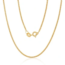 Серебряная цепочка Картье 1.5 мм , алмазная обработка граней, 50, 2.6 g, Серебро 925 проба, желтое золото (покрытие)