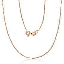 Серебряная цепочка Картье 1 мм , алмазная обработка граней, 38, 1.3 g, Серебро 925 проба, красное золото (покрытие)