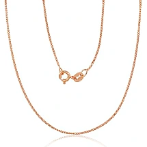 Серебряная цепочка Картье 1 мм , алмазная обработка граней, 40, 1.3 g, Серебро 925 проба, красное золото (покрытие)