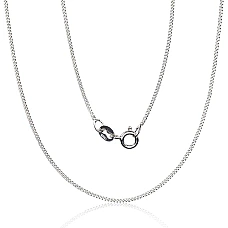 Sudraba ķēdīte Kartjē 1 mm , dimantu apstrādājums, 38, 1.3 g, Sudrabs 925 prove, rodijs (pārklājums)