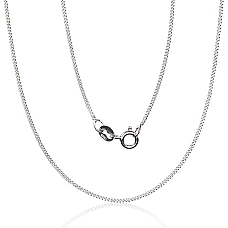 Sudraba ķēdīte Kartjē 1 mm , dimantu apstrādājums, 45, 1.5 g, Sudrabs 925 prove, rodijs (pārklājums)
