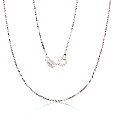 Chains,  - Silver chain Curb 1 mm , diamond cut, 45, 1.5 g, Silver 925 fineness