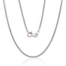 Sudraba ķēdīte Kartjē 2 mm , dimantu apstrādājums, 45, 3.6 g, Sudrabs 925 prove, rodijs (pārklājums)