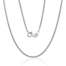 Sudraba ķēdīte Kartjē 2 mm , dimantu apstrādājums, 45, 3.7 g, Sudrabs 925 prove, rodijs (pārklājums)