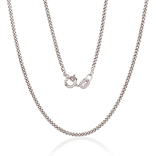 Sudraba ķēdīte Kartjē 2 mm , dimantu apstrādājums, 45, 3.8 g, Sudrabs 925 prove, rodijs (pārklājums)
