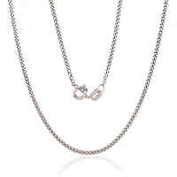 Sudraba ķēdīte Kartjē 2 mm , dimantu apstrādājums, 50, 4 g, Sudrabs 925 prove, rodijs (pārklājums)